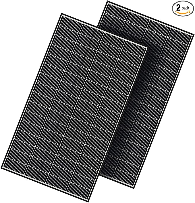 300 Watt Solar Panels N-Type 16BB 2PCS 300W Bifacial Solar Panel 25% High Efficiency Solar Module for Homes Rooftop Power Station Farm RV and Off-Grid Applications