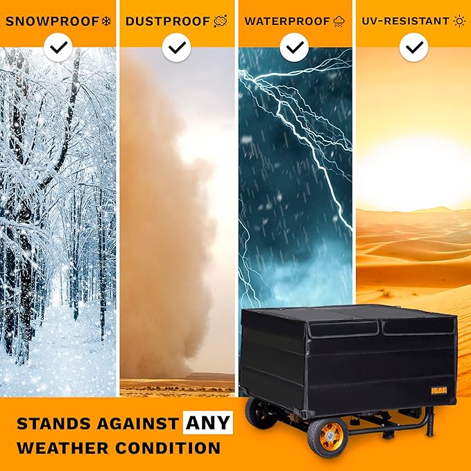 IGAN Generator Covers While Running for most 3500w-12000w Generators - Ultra Heavy Duty Generator Covers for Outside - Portable Waterproof Generator Cover Generator Enclosure Outdoor Black