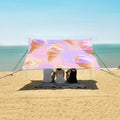 ALAZA Ice Cream Purple Background Pattern Beach Tent Sun Shelter Portable Canopy Sunshade for Outdoor Camping Picnics Backyard Fun 10x9 ft