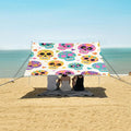 ALAZA Skull Light Yellow Background Pattern Beach Tent Sun Shelter Portable Canopy Sunshade for Outdoor Camping Picnics Backyard Fun 10x9 ft