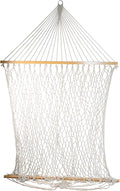Northlight 78 White Lattice Macrame Netted Hammock with Bars