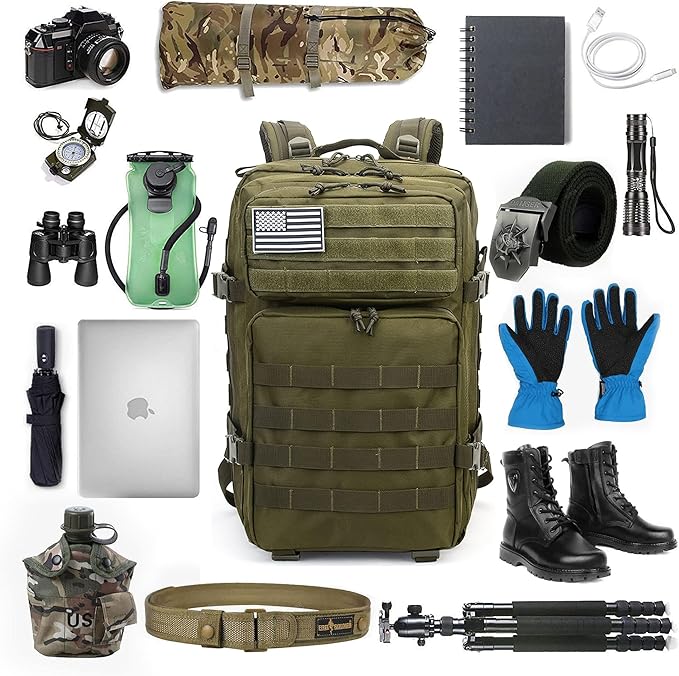 Lovelinks21 Hiking Assault Backpack Waterproof Motorcycle Backpack Bug Out Pack Rucksack for Outdoor Hiking