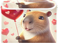 Capybara Valentines Balloon Heart Storage Bin Box with Lids Closet Storage Cube Large Foldable Organizer Container Fabric with Handles for Bedroom Clothes