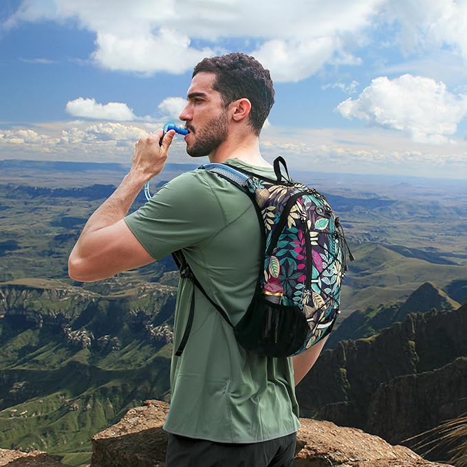 Lightweight Hydration Backpack Running Backpack with 2L Water Bladder Hydro Water Daypack for Cycling Hiking Rave for Men Women