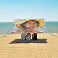 ALAZA Watercolour African American Beach Tent Sun Shelter UPF50+ Protection Beach Shade Canopy w/ 4 Sandbags for Outdoor Camping Fishing Backyard Fun Picnic 10x9 ft