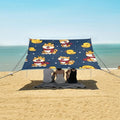 ALAZA Cute Corgi Dog Duck Beach Tent Sun Shelter UPF50+ Protection Beach Shade Canopy w/ 4 Sandbags for Outdoor Camping Fishing Backyard Fun Picnic 10x9 ft