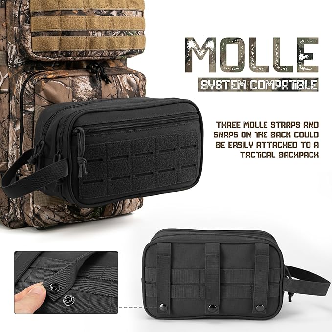 QT&ampQY 25L Tactical backpack &amp Tactical Toiletry Bag