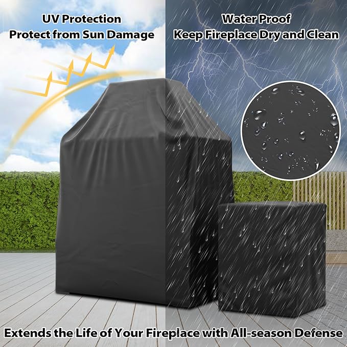 COOS BAY Outdoor Propane Fire Pit 50000 BTU Smokeless Gas Fireplace with Mesh Doors Tank Storage &amp Adjustable Flame for Patio Deck Backyard Black/Gray
