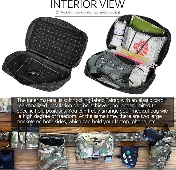 Ifak Pouch-Rapid Deployment Tactical MOLLE Trauma Kit Pouches Quick Release Tear-Off Medical First Aid Kit Organiser with Red Immediate Identify for Emergency Surviva.