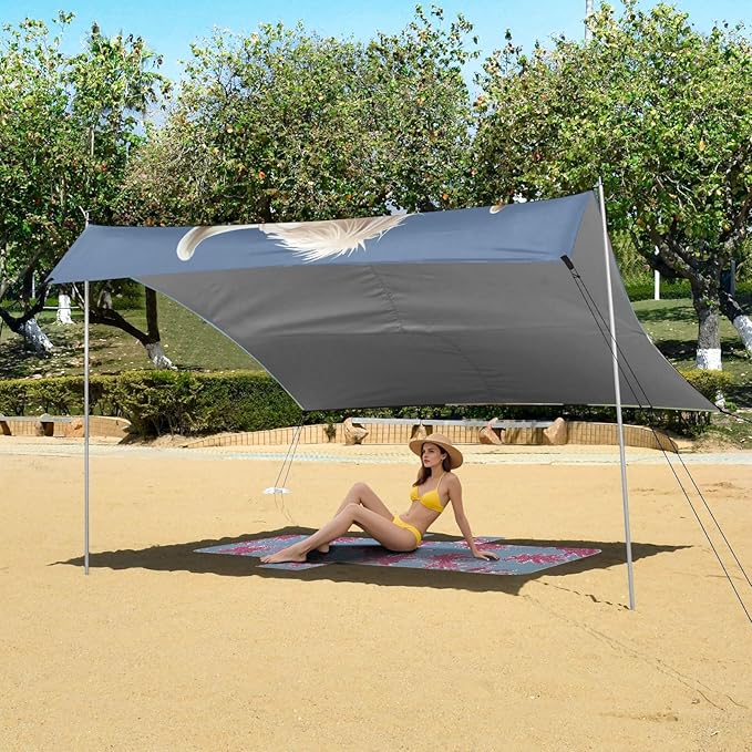 ALAZA Cow Portrait Beach Tent Sun Shelter Portable Canopy Sunshade for Outdoor Camping Picnics Backyard Fun 10x9 ft