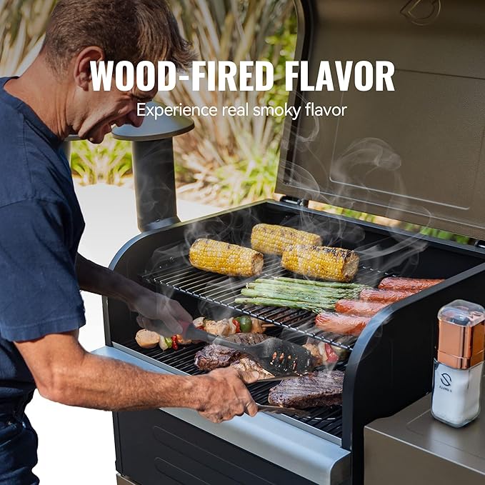 Z GRILLS 8-in-1 Outdoor BBQ Grill with PID 3.0 Controller Wood Pellet Smoker Auto Temperature Control Huge Storage Cabinet Side Shelf with Tool Hooks 572 sq in Cooking Area for Camping Party