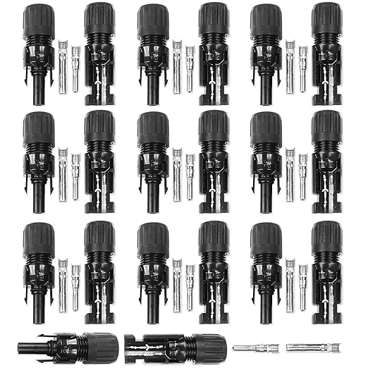 Staubli MC4 PV Solar Panel Cable Connector Pair for 8 AWG - Made in USA (10 Pairs)