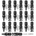 Staubli MC4 PV Solar Panel Cable Connector Pair for 8 AWG - Made in USA (10 Pairs)
