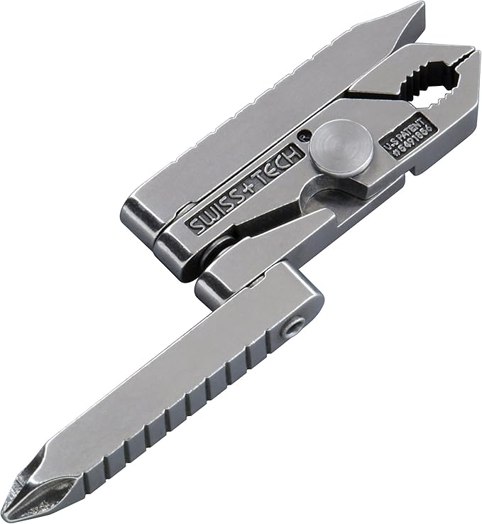 SWISS+TECH ST50022 Stainless Steel 6-in-1 Key Chain Multi Tool Polished Finish (Single Pack)