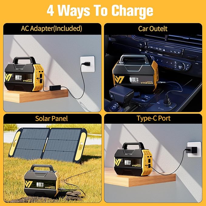 VTOMAN FlashSpeed 300 Portable Power Station 300W 230Wh LiFePO4 Battery with 3000 Life Cycles 100W PD USB-C Fast Charge 6 Outputs for Outdoor Camping Home Backup RV Off-Grid