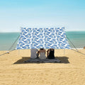 ALAZA Blue Rose Floral Flower Beach Tent Sun Shelter UPF50+ Protection Beach Shade Canopy w/ 4 Sandbags for Outdoor Camping Fishing Backyard Fun Picnic 10x9 ft