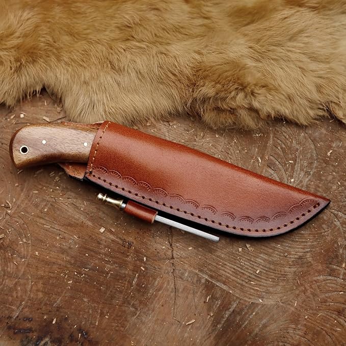 EdgeLandKnives® Hand Forged Tomahawk Axe and Knife Set Heavy Duty D2 Steel Throwing Axe and Knife Combo with Leather Sheath Perfect Outdoor Camping Hunting Set for Outdoorsmen and Adventurers EL41
