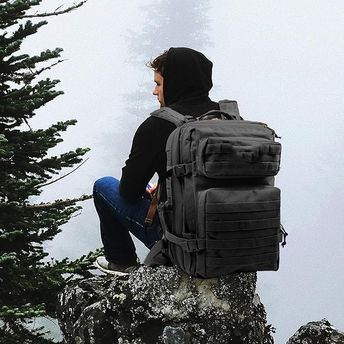 Zavothy 45L Military Tactical Backpack Army 3-Day Assault Pack Bug Out Bag for Hiking Camping | Army Bag Large Rucksack with Molle System