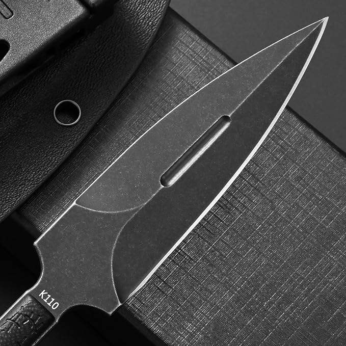 C1345 Fixed Blade Knife K110 Steel Blade G10 Handle EDC Tool Knifes for Outdoor Camping Survival Hiking Hunting(Black)
