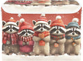 AIXIWAWA Lidded Storage Cube (Christmas Raccoon) Fabric Foldable Closet Bins with Flip Lid and Handles Organizer Basket Container 16.5 x 12.6 x 11.8 IN