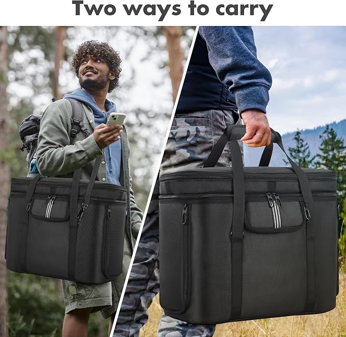 Portable Carrying Case Compatible with ECOFLOW DELTA 3 Plus/DELTA 3/Classic Protective Storage Bag for Power Station and Accessories with Multiple Quick Connect and Heat Dissipation Windows
