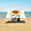 ALAZA Yellow Sunflower Watercolor Beach Tent Sun Shelter UPF50+ Protection Beach Shade Canopy w/ 4 Sandbags for Outdoor Camping Fishing Backyard Fun Picnic 10x9 ft