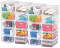 IRIS USA 20-Pack Storage Bins with Lids 6 Quart Shoe Boxes Clear Stackable Containers Organize Shoes Closet Shelves Classroom Organization Teacher Tools Game Storage - BPA-Free Plastic