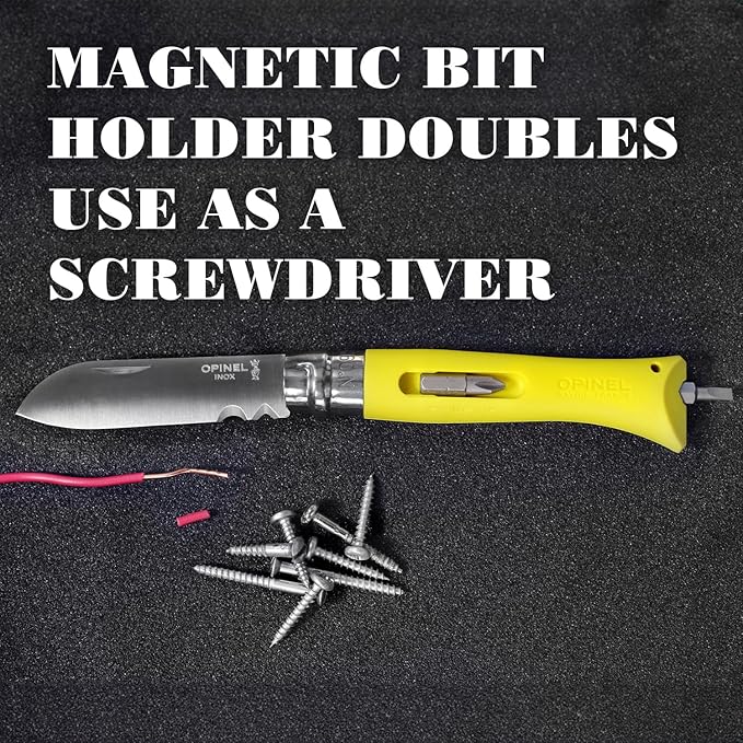 Opinel No.09 DIY - Stainless Steel Folding Pocket Knife and Multi-Tool Wire Stripper Screwdriver Made in France