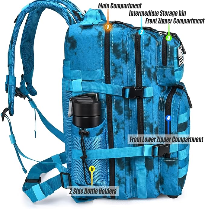 45L Tactical Backpack for Men Women Military Assault Pack with MOLLE Large 3 Day Bug Out Bag for Hiking Camping