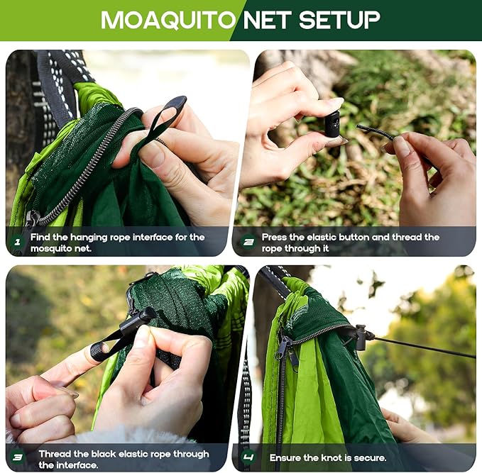 Camping Hammock Mosquito NetDouble &amp Single Portable Hammocks Hammocks with 2 Tree StrapsHammock Tent for Travel CampingCamping Accessories for Indoor Outdoor Hiking Backpacking Backyard Beach