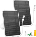 Solar Panel for Security Camera 5W USB Solar Panel for DC 5V Security Camera Micro USB &amp USB-C Port Solar Panel IP65 Waterproof Solar Charger for Camera360° Adjustable Mounting 13ft Cable 2 P