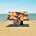 ALAZA Yellow Pizza Food Print Beach Tent Sun Shelter Portable Canopy Sunshade for Outdoor Camping Picnics Backyard Fun 10x9 ft