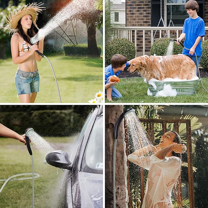 KEDSUM Portable Shower Portable Camp Shower Pump with Rechargeable Battery Portable Shower for Camping Portable Outdoor Shower Head for Camping Hiking Traveling(+ Handheld Sprayer)