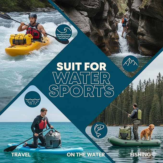 Earth Pak Waterproof Duffel Bag - Heavy Duty Motorcycle Dry Bag with Large Storage Space Perfect for Traveling Camping Kayaking Fishing &amp Canoeing Bag 50L/70L/90L/120L Sizes