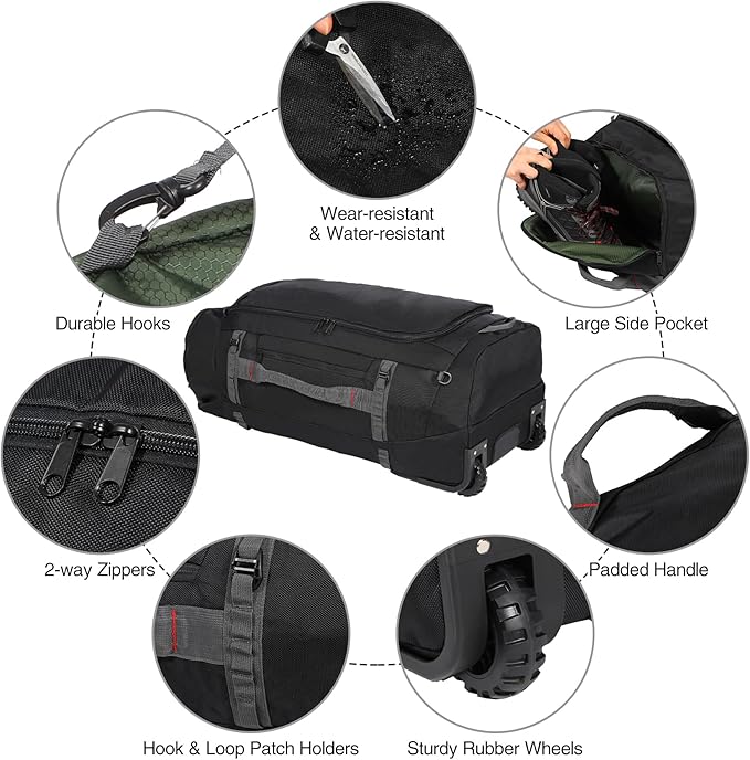 REDCAMP 85L/120L/140L Foldable Duffle Bag with Wheels Large Travel Duffel Bag