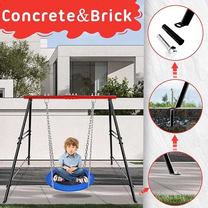 Swing Stand Frame Swing Sets for Backyard Hammock Chair Stand Only Max Load 550Lbs for Patio Playground Park(Swing not Included)