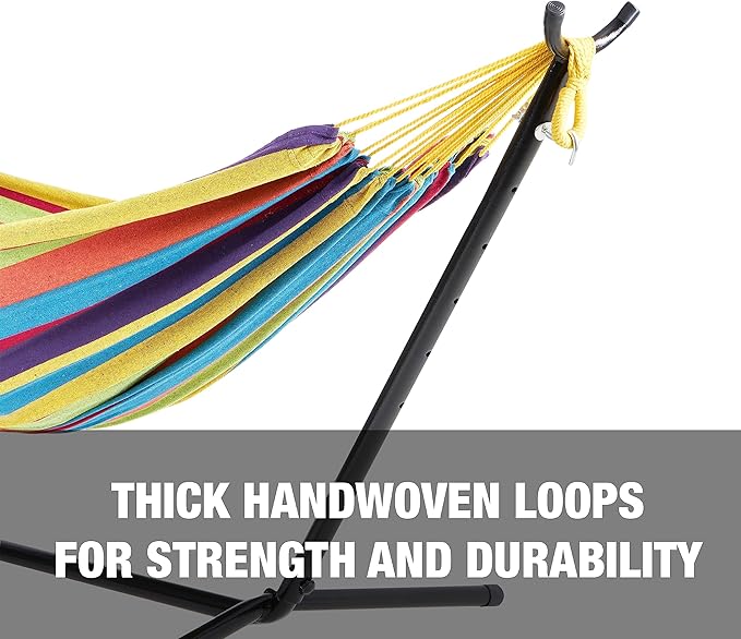Bliss Hammocks 60'' Wide Hammock &amp Built-in Stand w/Carrying Case &amp Hanging Hardware Indoor Outdoor Poolside Patio Backyard Heavy Duty Strong &amp Durable 400 Lbs Capacity (BHST-401-CS)