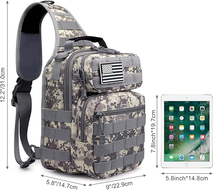 G4Free Tactical Sling Bag Backpack Military Rover Shoulder Sling Pack Molle EDC Small Crossbody Chest Pack