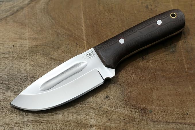 GCS Handmade Micarta Handle D2 Tool Steel Tactical Hunting Knife with leather sheath Full tang blade designed for Hunting &amp EDC GCS 311