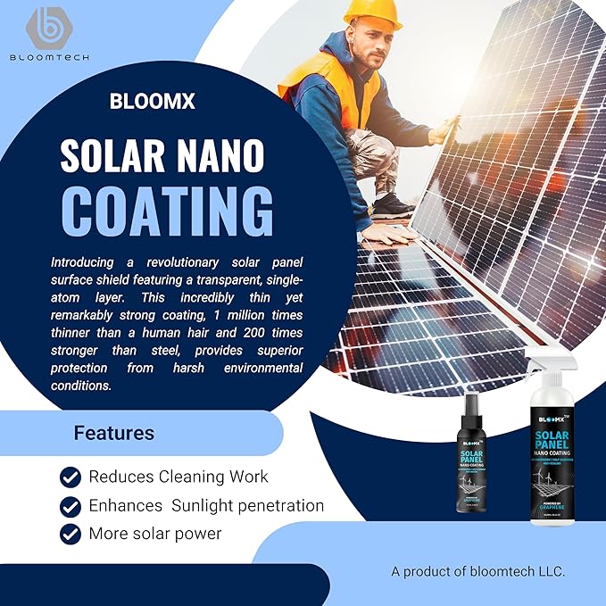 Solar Panel Coating | Anti Dust | Self-Cleaning | Anti-Soiling | Anti-Snow | Hydrophobic | Graphene Infused | Anti-Abrasion | Protection up to 5YRS | 10H Hardness | Eco-Friendly | Ceramic Coating