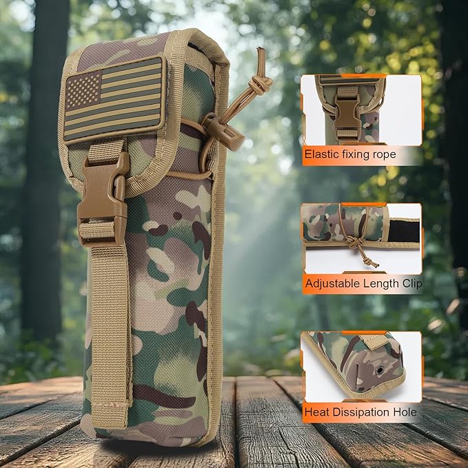 Molle Suppressor PouchStorable Suppressor/Flashlight/BatonContains Flag Patchfor Vest/Belt/Backpack/Molle Pouch/Plate Carrier and Other Tactical Gear