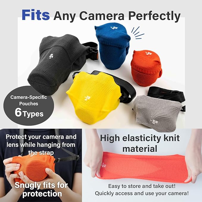 Camera Lens Cover Square W Made in Japan M size Orange