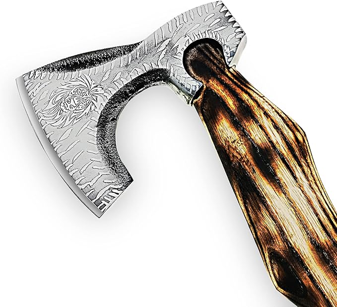 Custom Handmade Carbon Steel Viking Tomahawk Hatchet Bearded Leather Wrapped Handle Axe