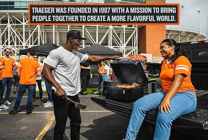 Traeger Grills TFT18KLD Ranger Portable Wood Pellet Grill and Smoker – Electric Tabletop Pellet Smoker with Digital Arc Controller Cast Iron Griddle For Tailgating and Outdoor Cooking