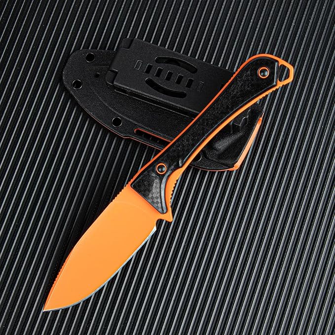 Fixed Blade Knife with Sheath S90V Steel &amp Nylon Fiber Handle for EDC Outdoor Tasks Camping &amp Gift Giving