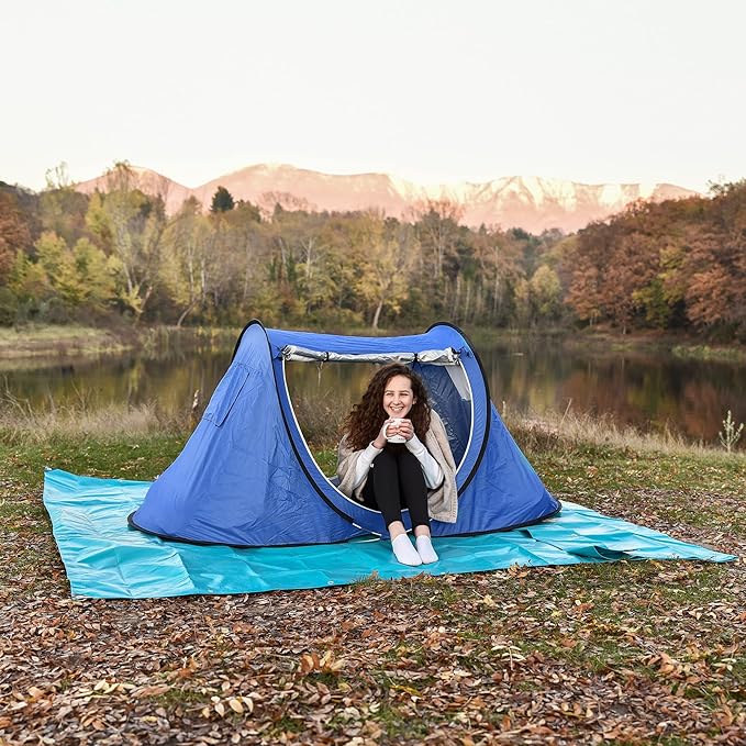 Tarps Heavy Duty Waterproof 10x12-12 mil Thick Camping Tent - Blue Tarp 10x12 UV Resistant Rip &amp Tear Proof with Metal Grommets – Multipurpose Use for Camping Tent Boat RV Car &amp Pool Cov