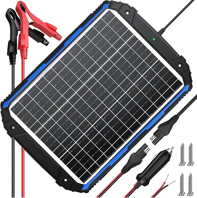 SUNER POWER 25W 12V Solar Battery Trickle Charger &amp Maintainer PRO Built-in Intelligent MPPT Controller Waterproof 12 Volt 25 Watt Solar Panel Charging Kits for Car Marine RV Trailer Boat Automo