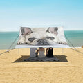 ALAZA French Bulldog Lie Prone and Happy and Comfortably Beach Tent Sun Shelter Portable Canopy Sunshade for Outdoor Camping Picnics Backyard Fun 10x9 ft