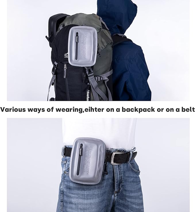 WILD HEART Airtight and Waterproof Small Bag for Medicines/Phone/purse bag- Hang on Waist (Grey)