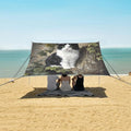 ALAZA Black and White Cat Beach Tent Sun Shelter Portable Canopy Sunshade for Outdoor Camping Picnics Backyard Fun 10x9 ft